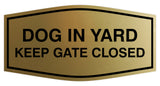 Fancy Dog In Yard Keep Gate Closed Sign