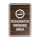 Portrait Round Designated Smoking Area Sign