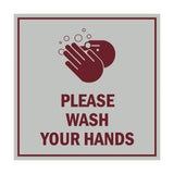 Signs ByLITA Square Please Wash Your Hands Sign with Adhesive Tape, Mounts On Any Surface, Weather Resistant, Indoor/Outdoor Use