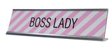 Pink Stripe Boss Lady Desk Sign