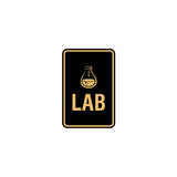 Portrait Round Lab Sign With Adhesive Tape, Mounts On Any Surface