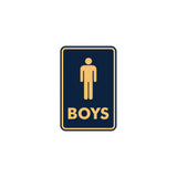 Portrait Round Boys Restroom Sign
