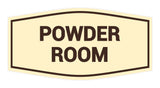 Ivory / Dark Brown Signs ByLITA Fancy Powder Room Sign with Adhesive Tape, Mounts On Any Surface, Weather Resistant, Indoor/Outdoor Use