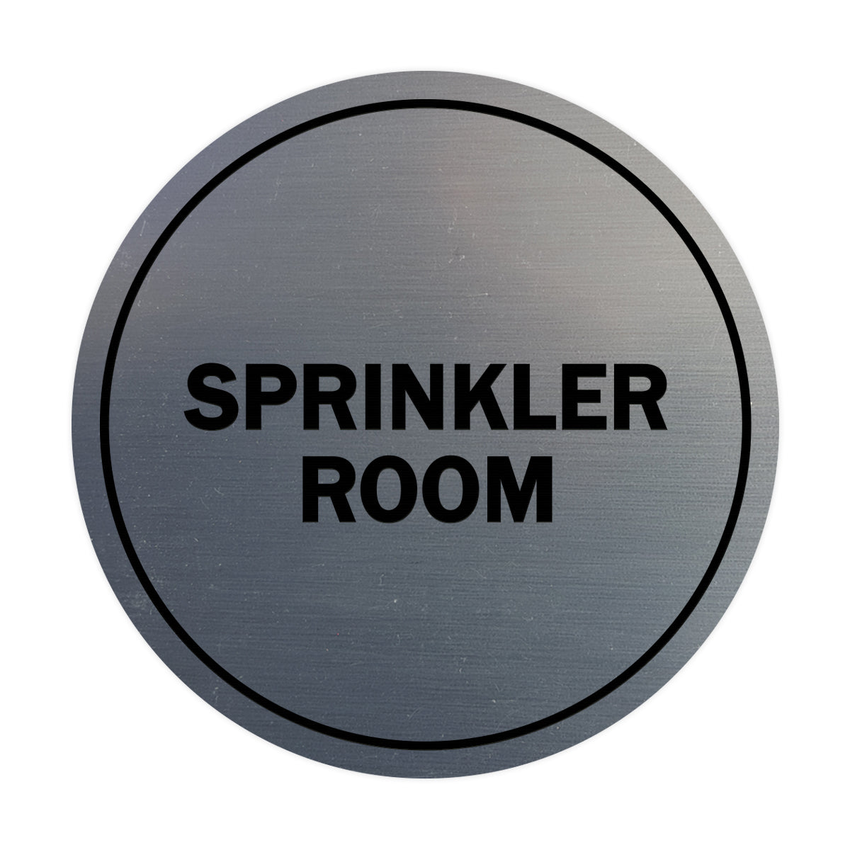 Brushed Silver Signs ByLITA Circle Sprinkler Room Sign