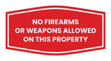 Fancy No Firearms or Weapons Allowed on this Property Wall or Door Sign