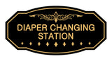 Black / Gold Victorian Diaper Changing Station Sign