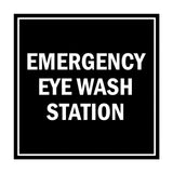 Signs ByLITA Square Emergency Eye Wash Station Sign with Adhesive Tape, Mounts On Any Surface, Weather Resistant, Indoor/Outdoor Use