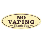Oval NO VAPING Thank You Sign