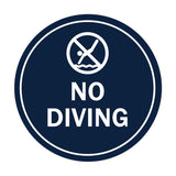 Signs ByLITA Circle No Diving Sign with Adhesive Tape, Mounts On Any Surface, Weather Resistant, Indoor/Outdoor Use