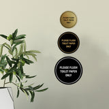 Circle Please Flush Toilet Paper Only Wall or Door Sign