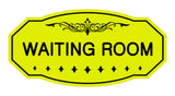 Yellow / Black Victorian Waiting Room Sign