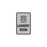 Lt Gray Portrait Round Laundry Room Sign