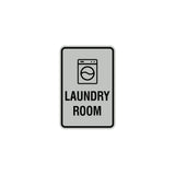 Lt Gray Portrait Round Laundry Room Sign