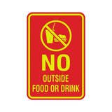 Portrait Round No Outside Food Or Drink Sign