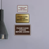 Classic Framed Please Clean Station Before Leaving Wall or Door Sign
