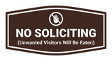 Fancy No Soliciting (Unwanted Visitors Will Be Eaten) Wall or Door Sign