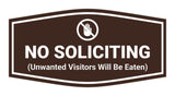 Fancy No Soliciting (Unwanted Visitors Will Be Eaten) Wall or Door Sign