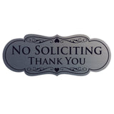 Designer NO SOLICITING Thank You Sign