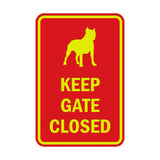 Portrait Round Keep Gate Closed Dog Sign