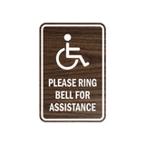 Portrait Round Please Ring Bell For Assistance Sign