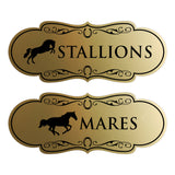 Designer Stallions and Mares, Restroom Wall or Door Signs (Set of 2)