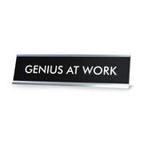 GENIUS AT WORK Novelty Desk Sign
