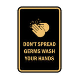 Portrait Round Don'T Spread Germs Wash Your Hands Sign