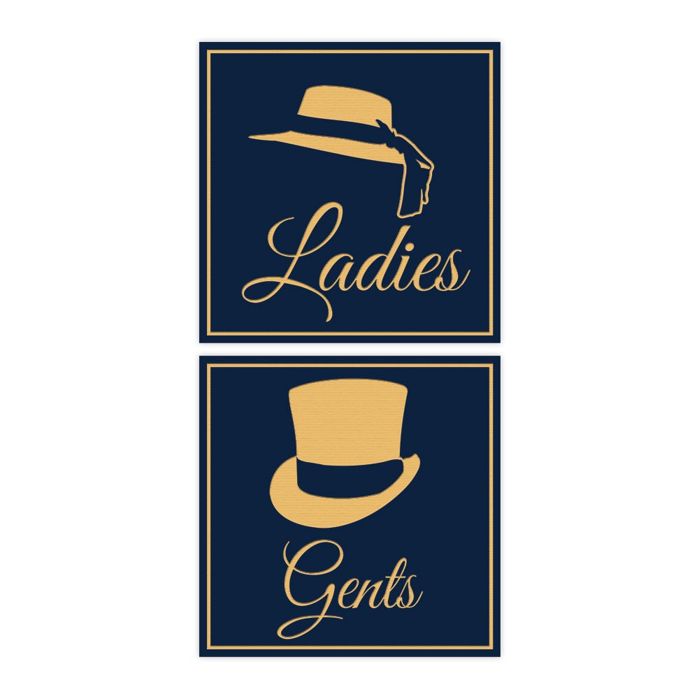 Signs ByLITA Square ladies and gents sign set with Adhesive Tape, Mounts On Any Surface, Weather Resistant, Indoor/Outdoor Use