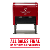 All Sales Final No Refunds No Exchanges Self Inking Rubber Stamp