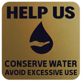 HELP US CONSERVE WATER Wall Door Sign