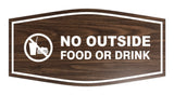 Fancy No Outside Food or Drink Sign
