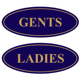 Oval LADIES GENTS Restroom Signs - 2 Pack