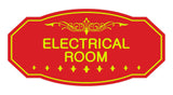 Red / Yellow Victorian Electrical Room Sign