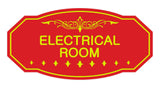 Red / Yellow Victorian Electrical Room Sign