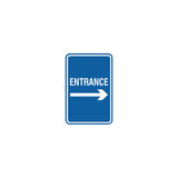 Portrait Round Entrance Right Arrow Sign