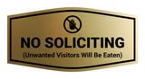 Fancy No Soliciting (Unwanted Visitors Will Be Eaten) Wall or Door Sign