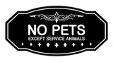 Victorian No Pets Except Service Animals Sign