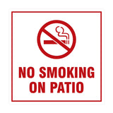 Signs ByLITA Square No Smoking on Patio Sign with Adhesive Tape