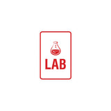 Portrait Round Lab Sign With Adhesive Tape, Mounts On Any Surface