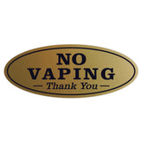 Oval NO VAPING Thank You Sign