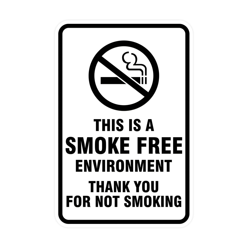 Portrait Round This Is A Smoke Free Environment Thank You For Not Smoking Sign