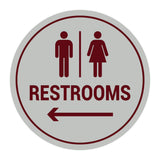 Signs ByLITA Circle Restrooms Left Arrow Sign