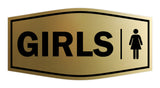 Signs ByLITA Fancy Girls (female bathroom icon) Sign with Adhesive Tape, Mounts On Any Surface, Weather Resistant, Indoor/Outdoor Use