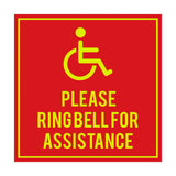 Signs ByLITA Square please ring bell for assistance Sign