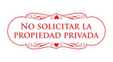 Signs ByLITA Designer Spanish No solicitar la propiedad privada Sign