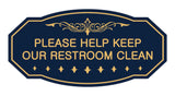 Victorian Please Help Keep Our Restroom Clean Sign