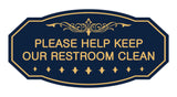 Victorian Please Help Keep Our Restroom Clean Sign
