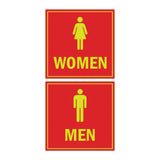 Signs ByLITA Square men women sign set with Adhesive Tape, Mounts On Any Surface, Weather Resistant, Indoor/Outdoor Use