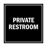 Signs ByLITA Square Private Restroom Sign with Adhesive Tape, Mounts On Any Surface, Weather Resistant, Indoor/Outdoor Use