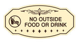 Victorian No Outside Food Or Drink Sign